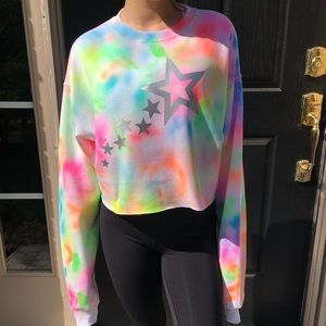 cropped star hoodie